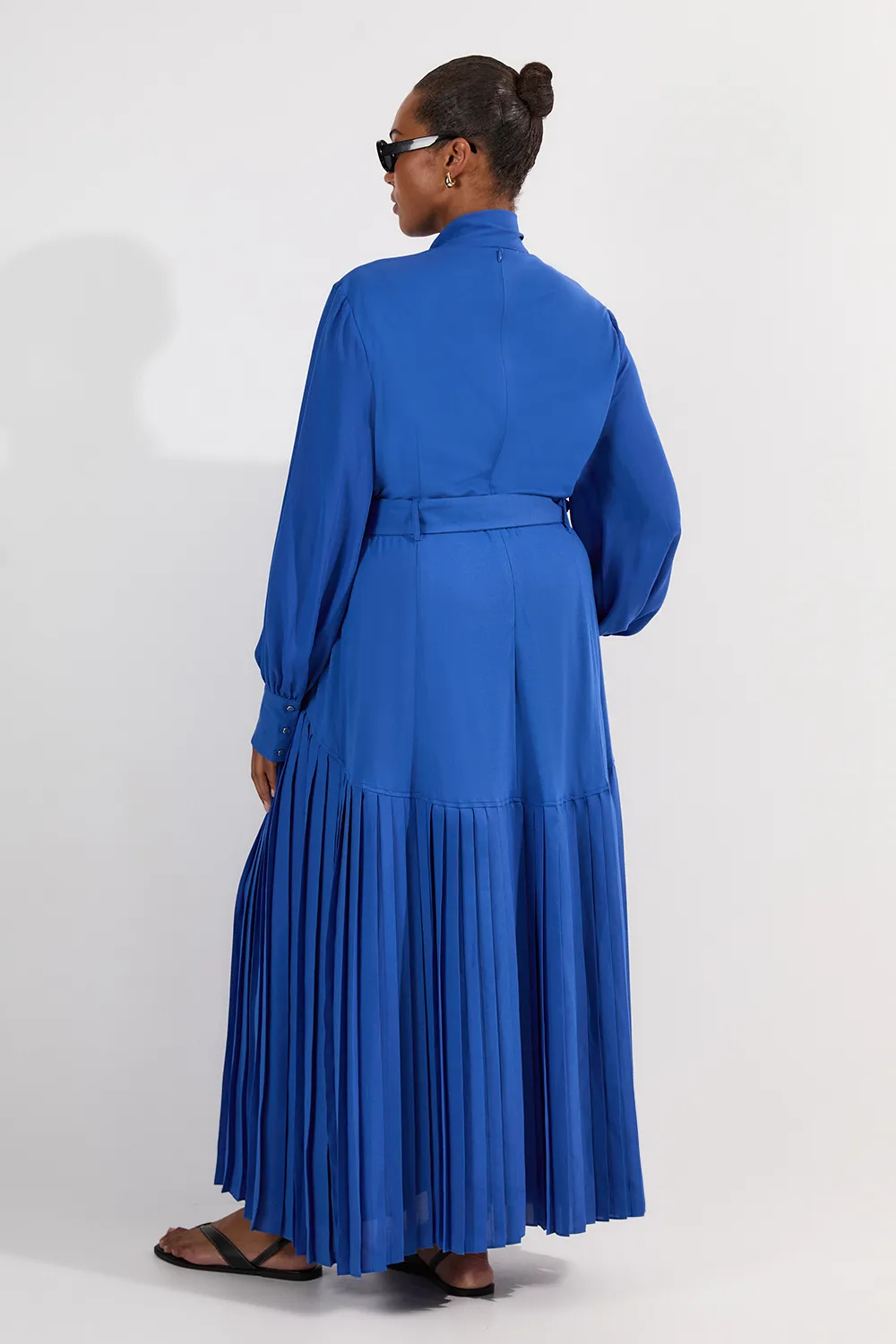 Plus Size Jersey Ponte Georgette Mix Midi Dress BKK24877 5 Plus Size Jersey Ponte Georgette Mix Midi Dress BKK24877