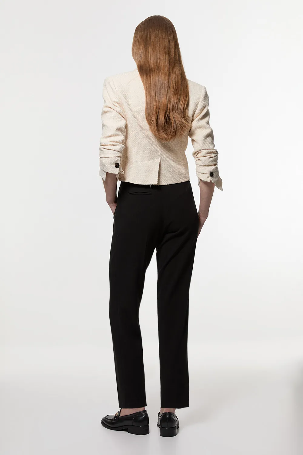 Compact Stretch Essential Tailored High Waist Slim Leg Pants BKK25033 5 Compact Stretch Essential Tailored High Waist Slim Leg Pants BKK25033