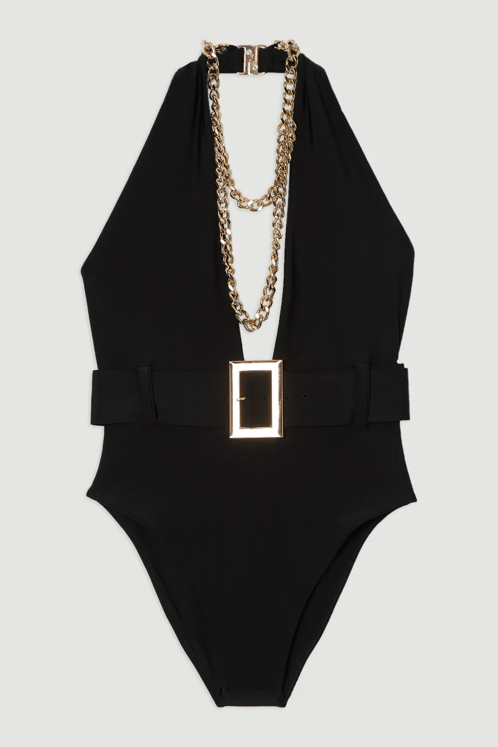 Hardware Detail Belted Plunge Swimsuit BKK25032 4 Hardware Detail Belted Plunge Swimsuit BKK25032