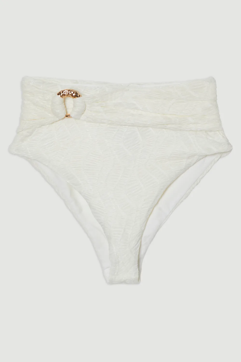 Textured One Shoulder Cut Out Bikini Top BKK25049