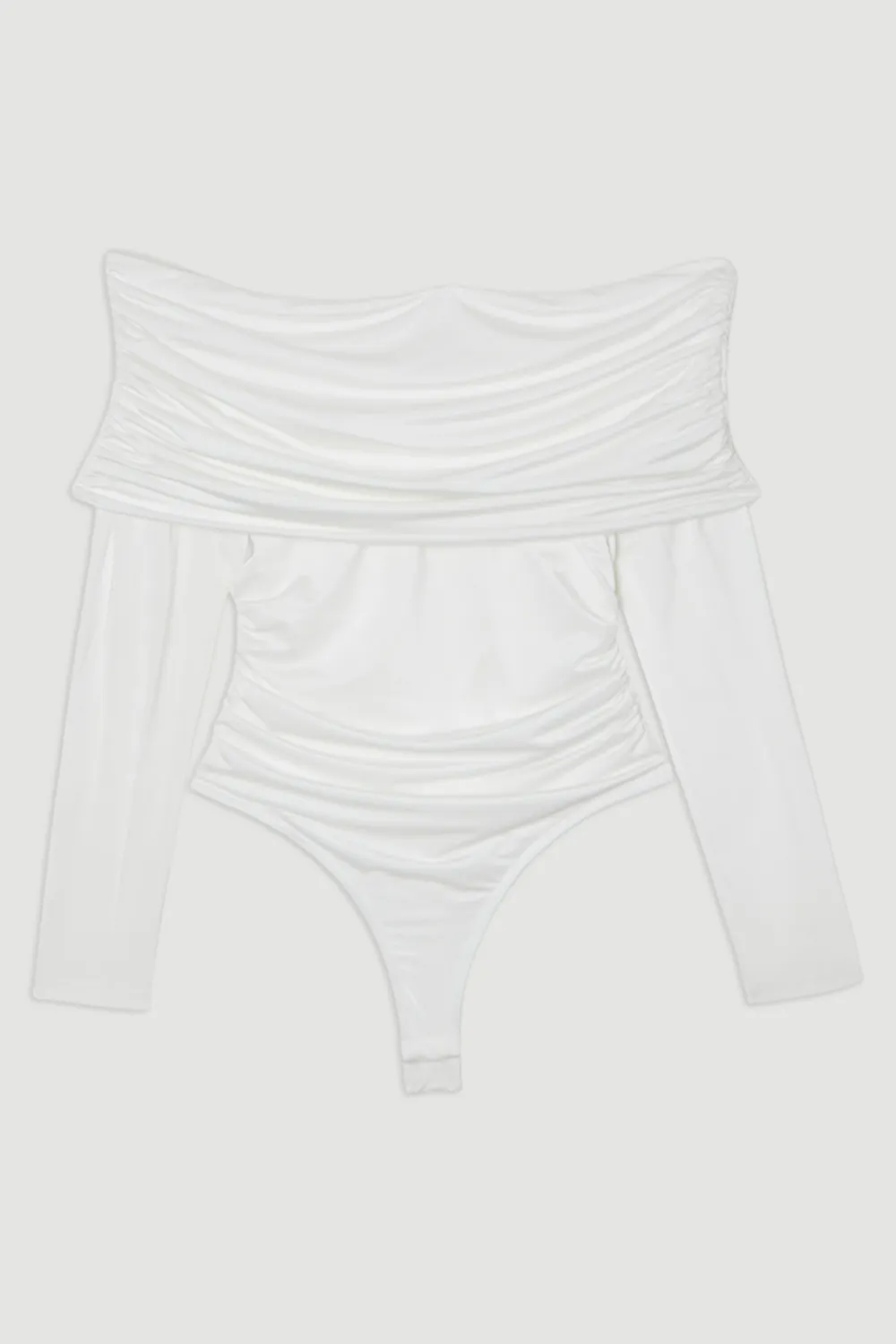 Drapey Slinky Jersey Off The Shoulder Long Sleeve Bodysuit BKK25065 4 Drapey Slinky Jersey Off The Shoulder Long Sleeve Bodysuit BKK25065