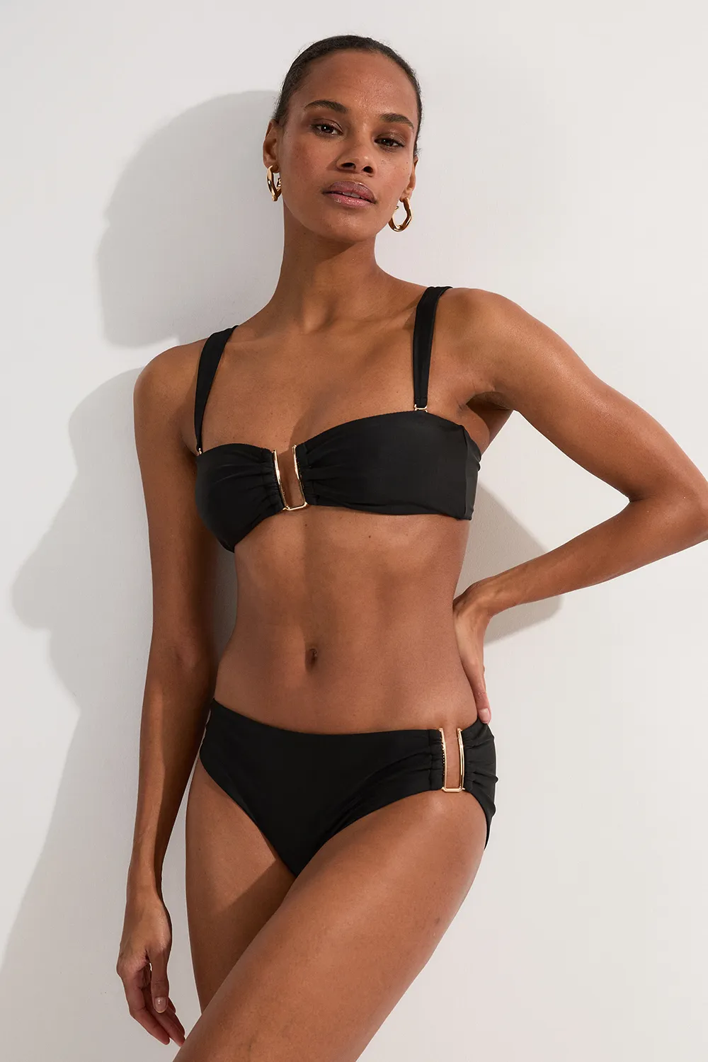 Detachable Strap Gold Trim Bikini Top BKK25129