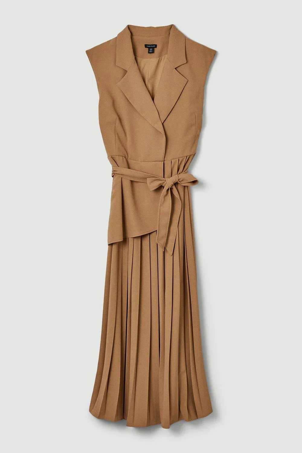 Tall Military Pleat Sleeveless Midi Dress BKK17868