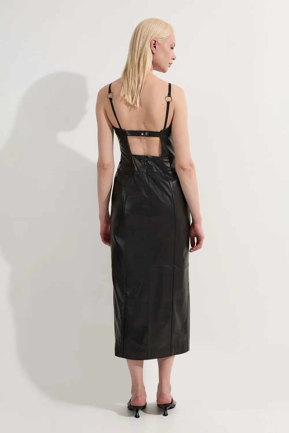 Leather Strappy Corset Maxi Dress BKK25181