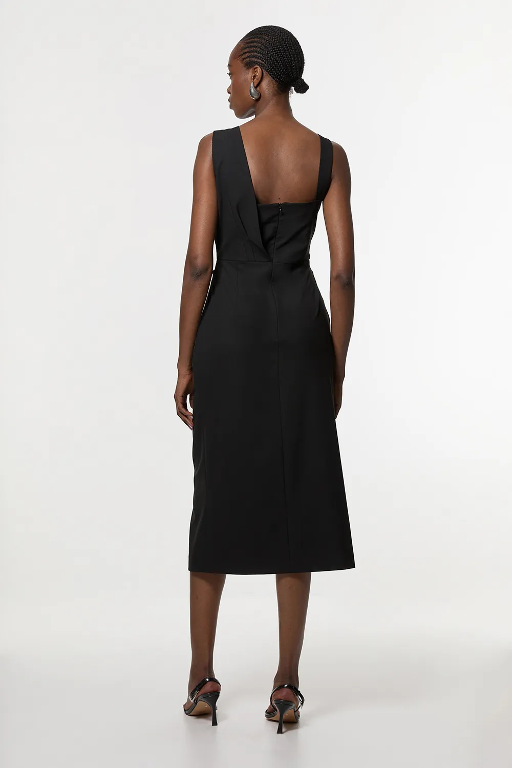 Tailored Asymmetric Neck Strappy Detail Dress BKK25195 5 Tailored Asymmetric Neck Strappy Detail Dress BKK25195