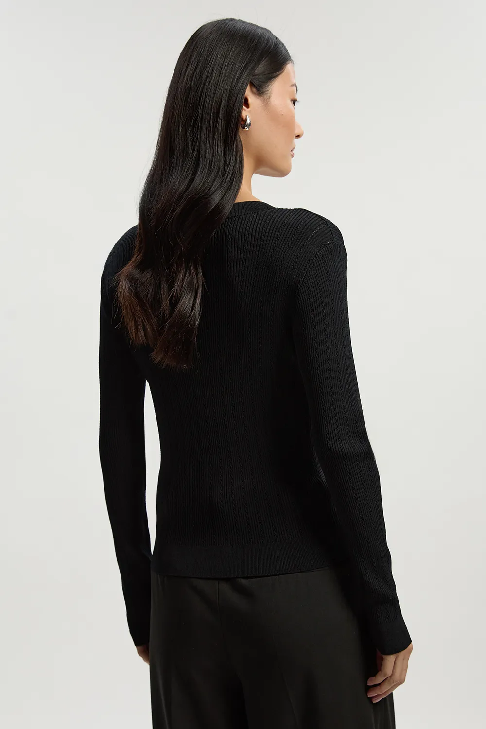 Dome Button Detail Knitted Top BKK25239