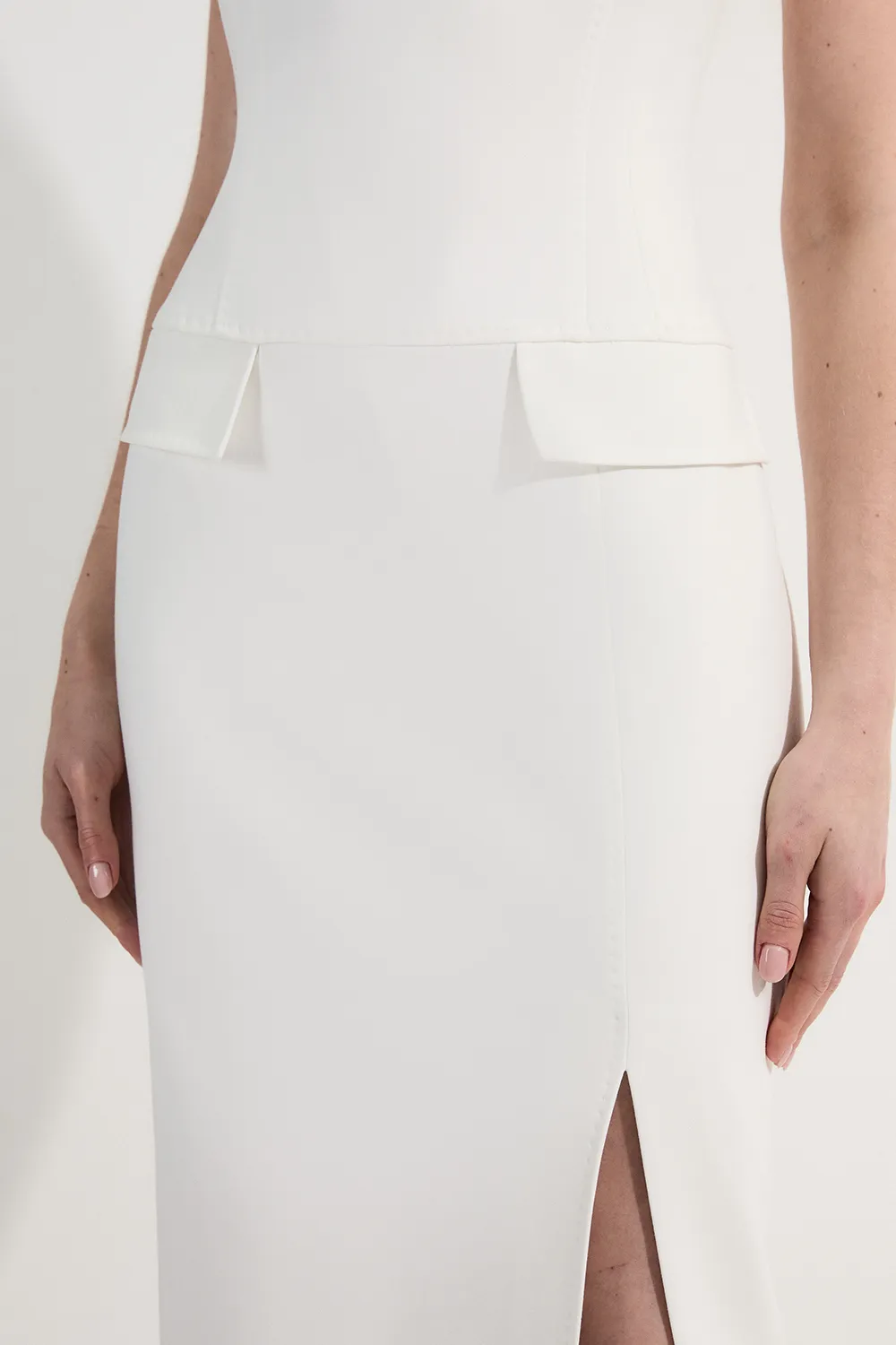 Compact Stretch Stab Stitch Square Neck Tailored Pencil Maxi Dress BKK25265 3 Compact Stretch Stab Stitch Square Neck Tailored Pencil Maxi Dress BKK25265