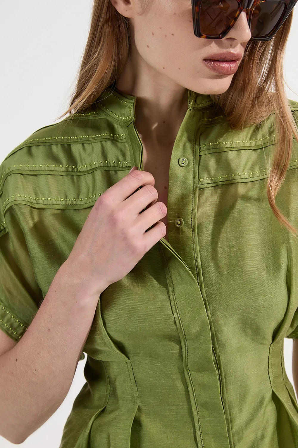 Archive Collection - Layered Detail Button Woven Shirt BKK25266