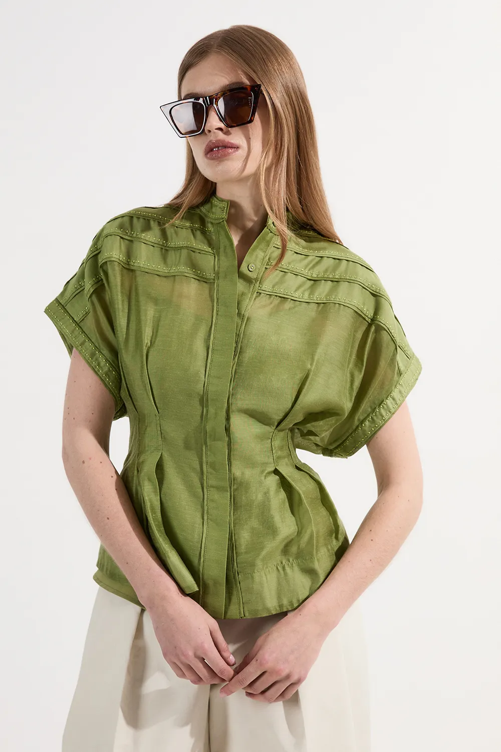 Archive Collection - Layered Detail Button Woven Shirt BKK25266