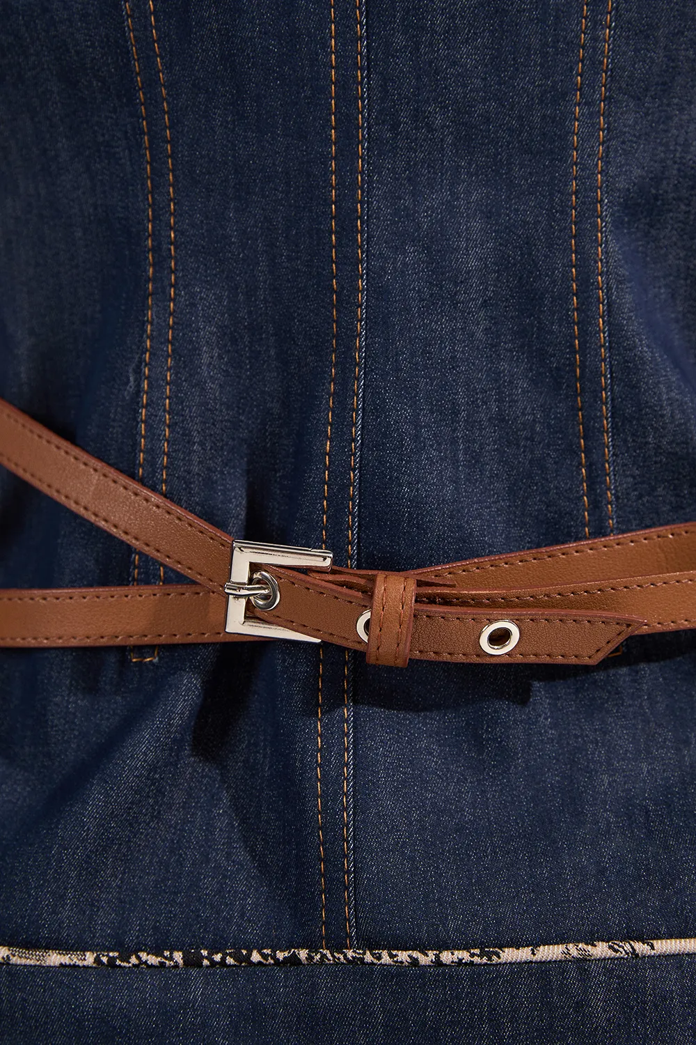 Archive Collection - Tailored Denim Belted Single Breasted Blazer BKK25289 5 Archive Collection - Tailored Denim Belted Single Breasted Blazer BKK25289