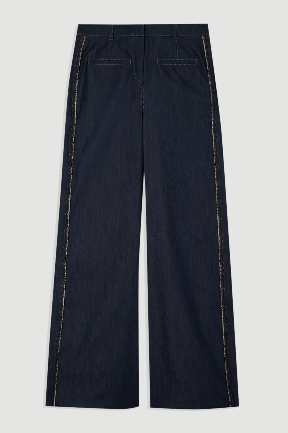 Archive Collection - Tailored Denim Belted Pocket Detail Wide Leg Pants BKK25292