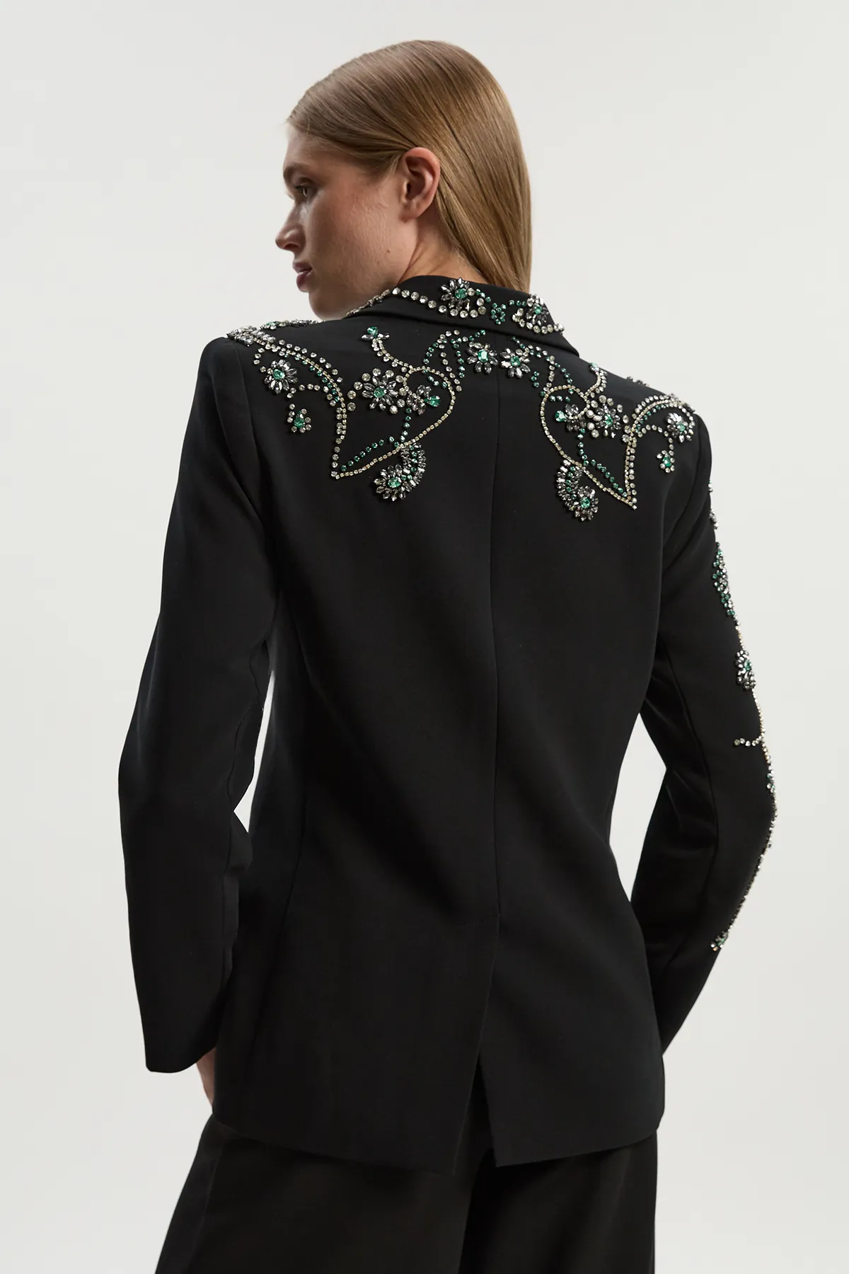 Crystal Embellished Tailored Single Breasted Blazer BKK25336 6 Crystal Embellished Tailored Single Breasted Blazer BKK25336