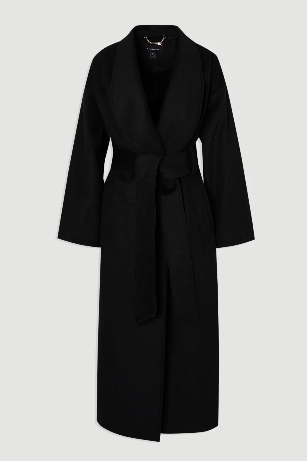 Brushed Wool Belted Wrap Tailored Maxi Coat BKK25378 4 Brushed Wool Belted Wrap Tailored Maxi Coat BKK25378