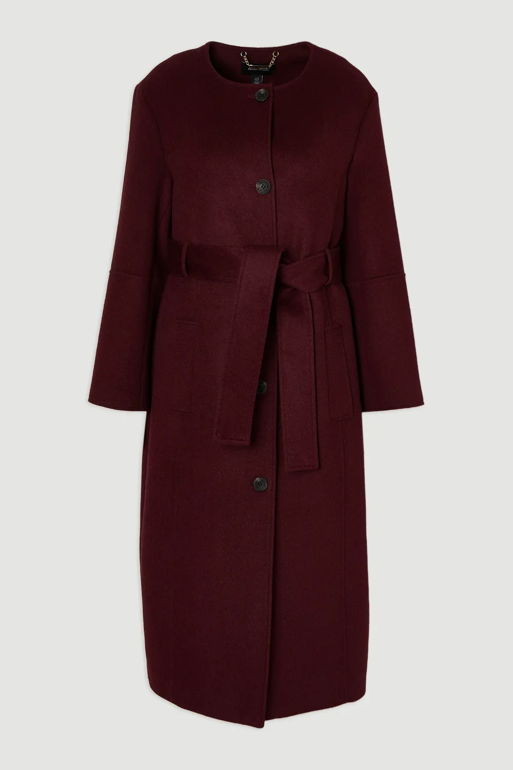 Brushed Wool Single Breasted Belted Tailored Maxi Coat BKK25381 4 Brushed Wool Single Breasted Belted Tailored Maxi Coat BKK25381