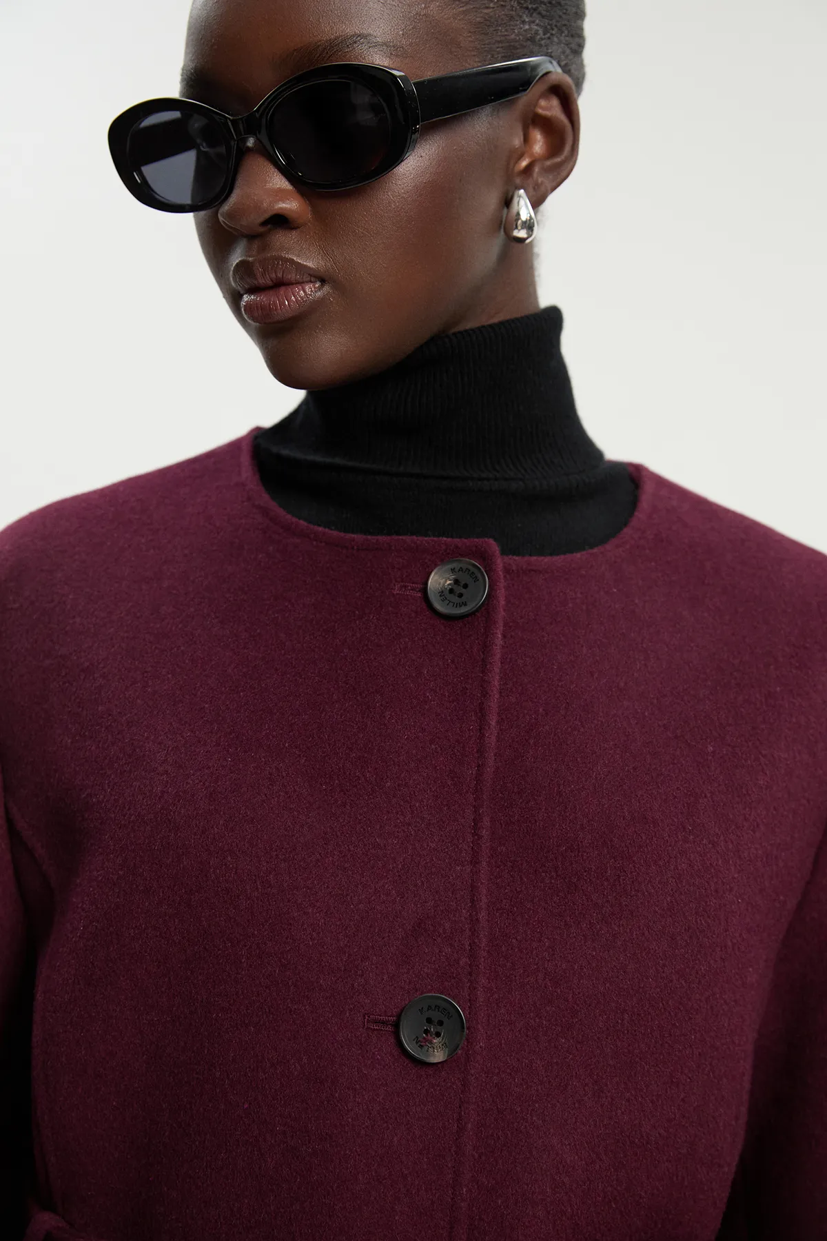 Brushed Wool Single Breasted Belted Tailored Maxi Coat BKK25381 5 Brushed Wool Single Breasted Belted Tailored Maxi Coat BKK25381