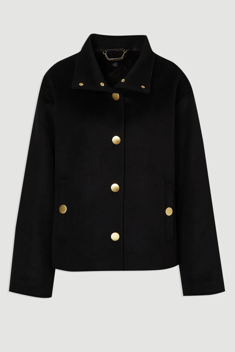 Brushed Wool Funnel Neck Tailored Short Coat BKK25382 4 Brushed Wool Funnel Neck Tailored Short Coat BKK25382