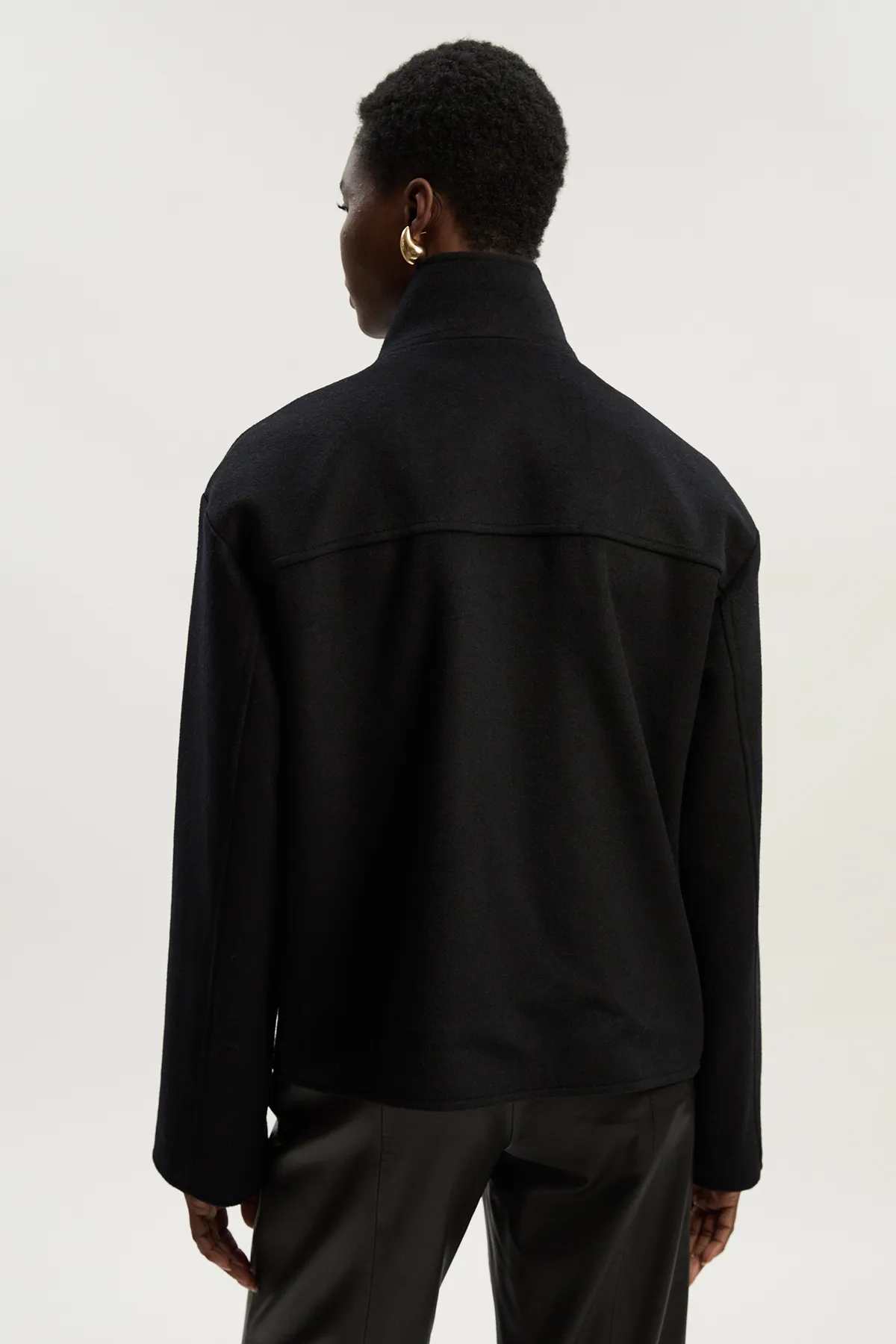 Brushed Wool Funnel Neck Tailored Short Coat BKK25382 5 Brushed Wool Funnel Neck Tailored Short Coat BKK25382