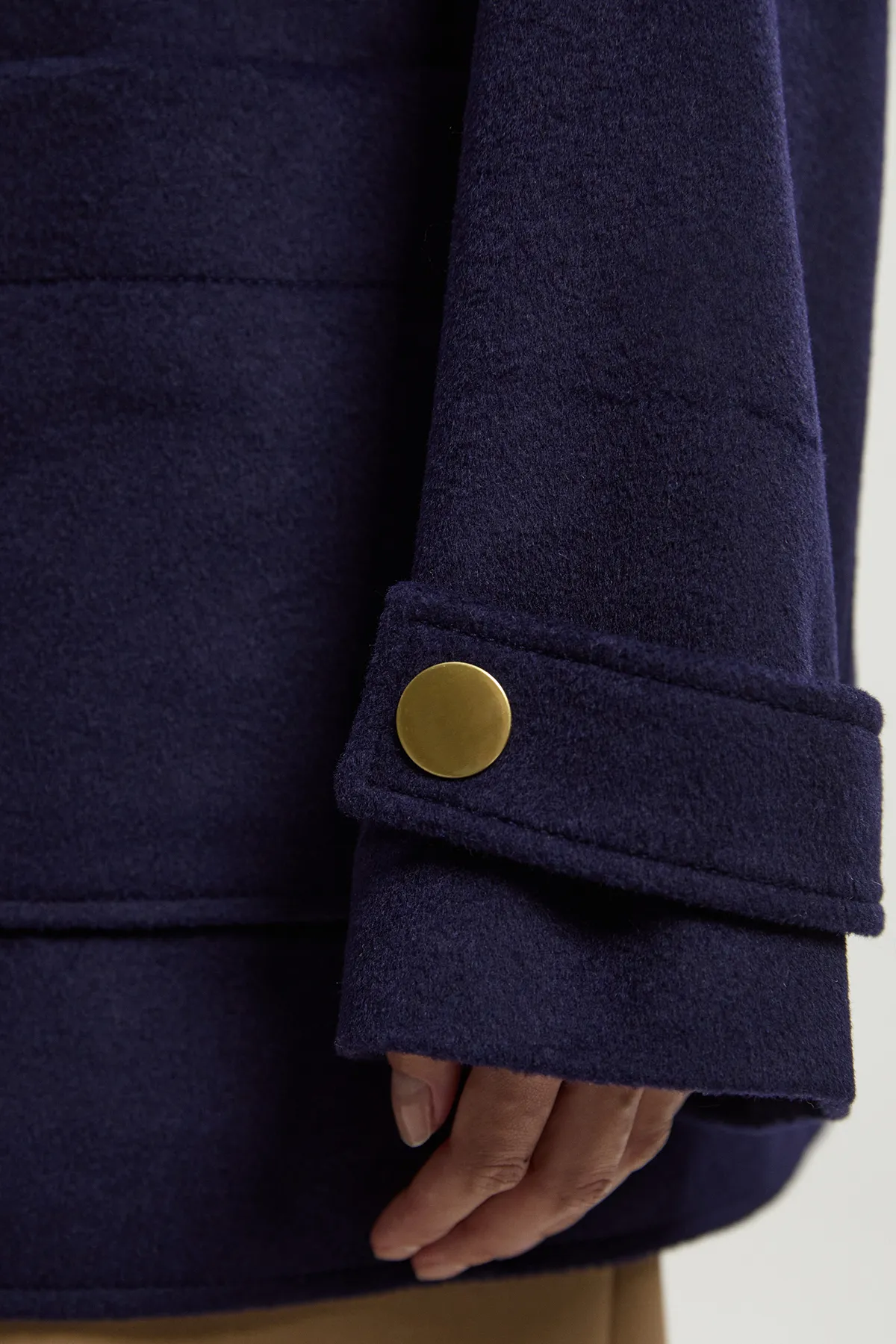 Brushed Wool Patch Pocket Tailored Medium Coat BKK25387 3 Brushed Wool Patch Pocket Tailored Medium Coat BKK25387