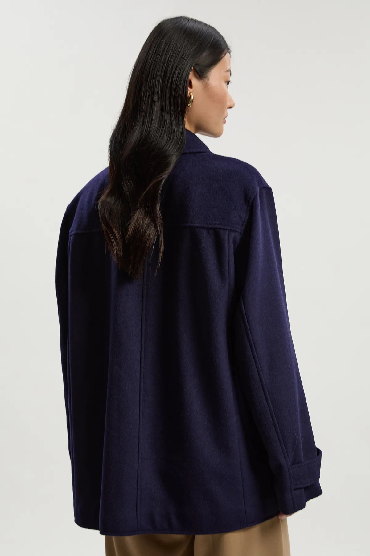 Brushed Wool Patch Pocket Tailored Medium Coat BKK25387 5 Brushed Wool Patch Pocket Tailored Medium Coat BKK25387