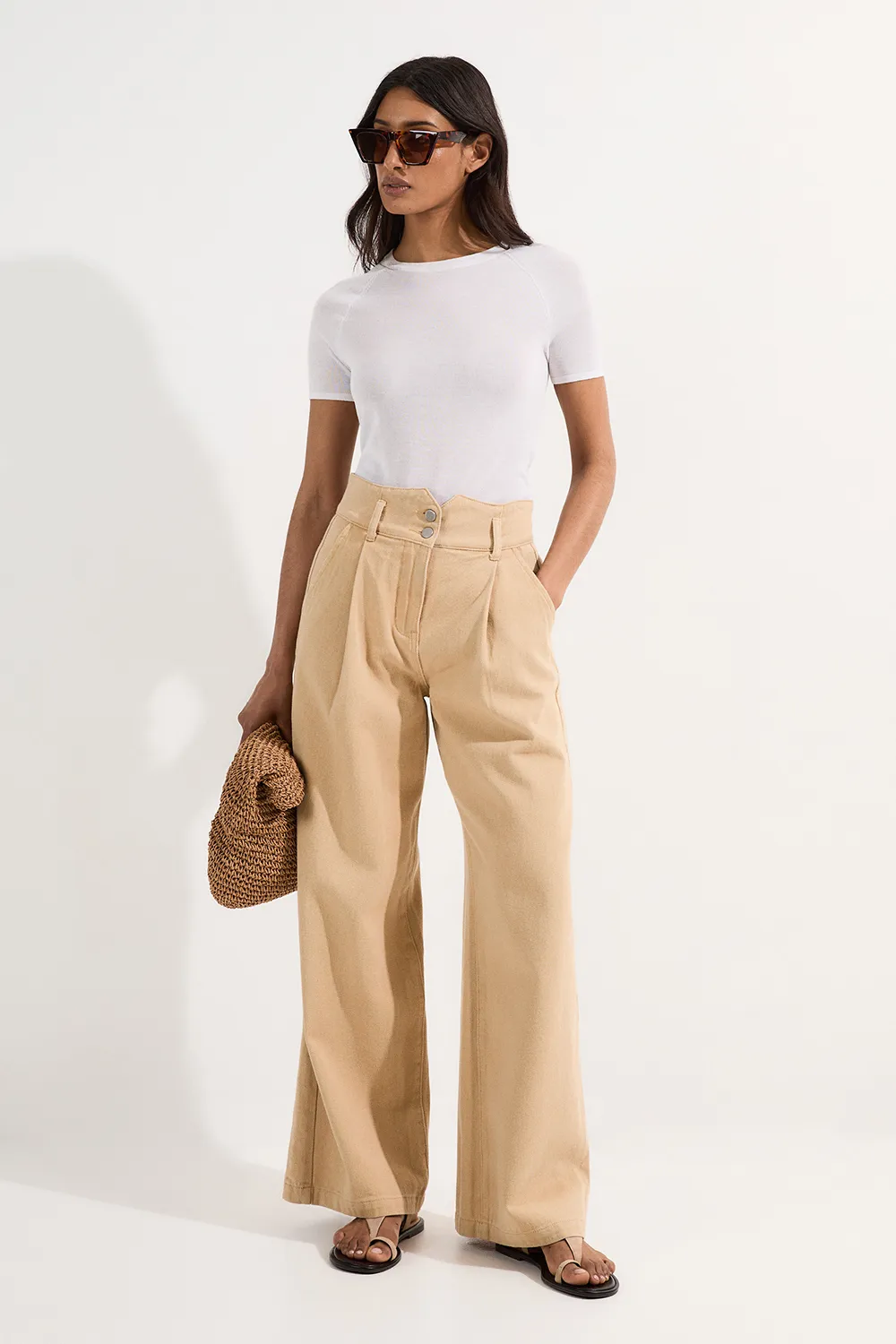 Tall Denim Wide Leg Pants BKK25433