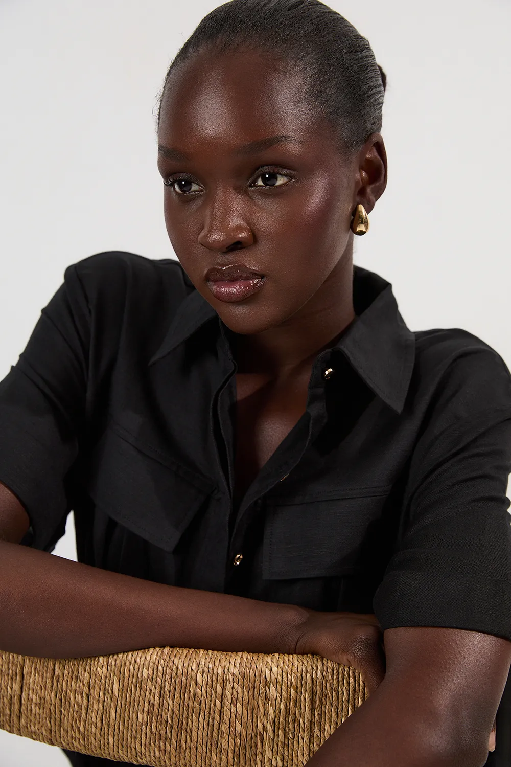 Viscose Linen Woven Belted Romper BKK25445