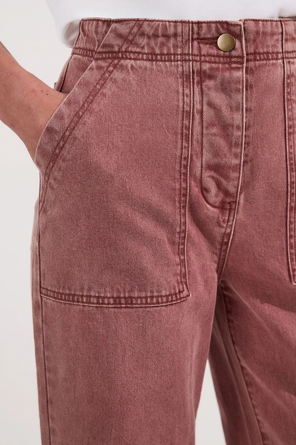 Colored Denim Wide Leg Jean BKK25451