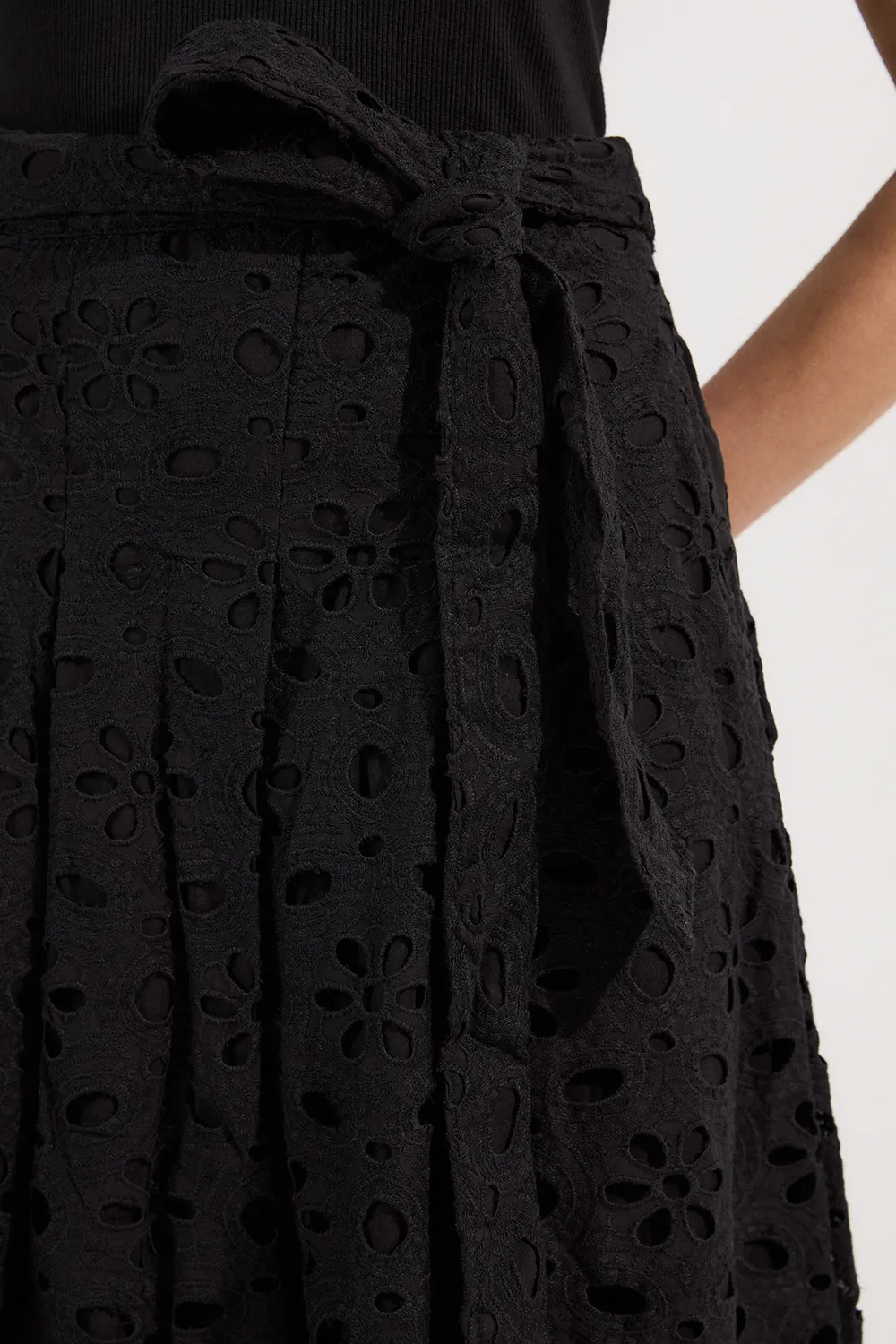 Cotton Eyelet Woven Maxi Skirt BKK25473