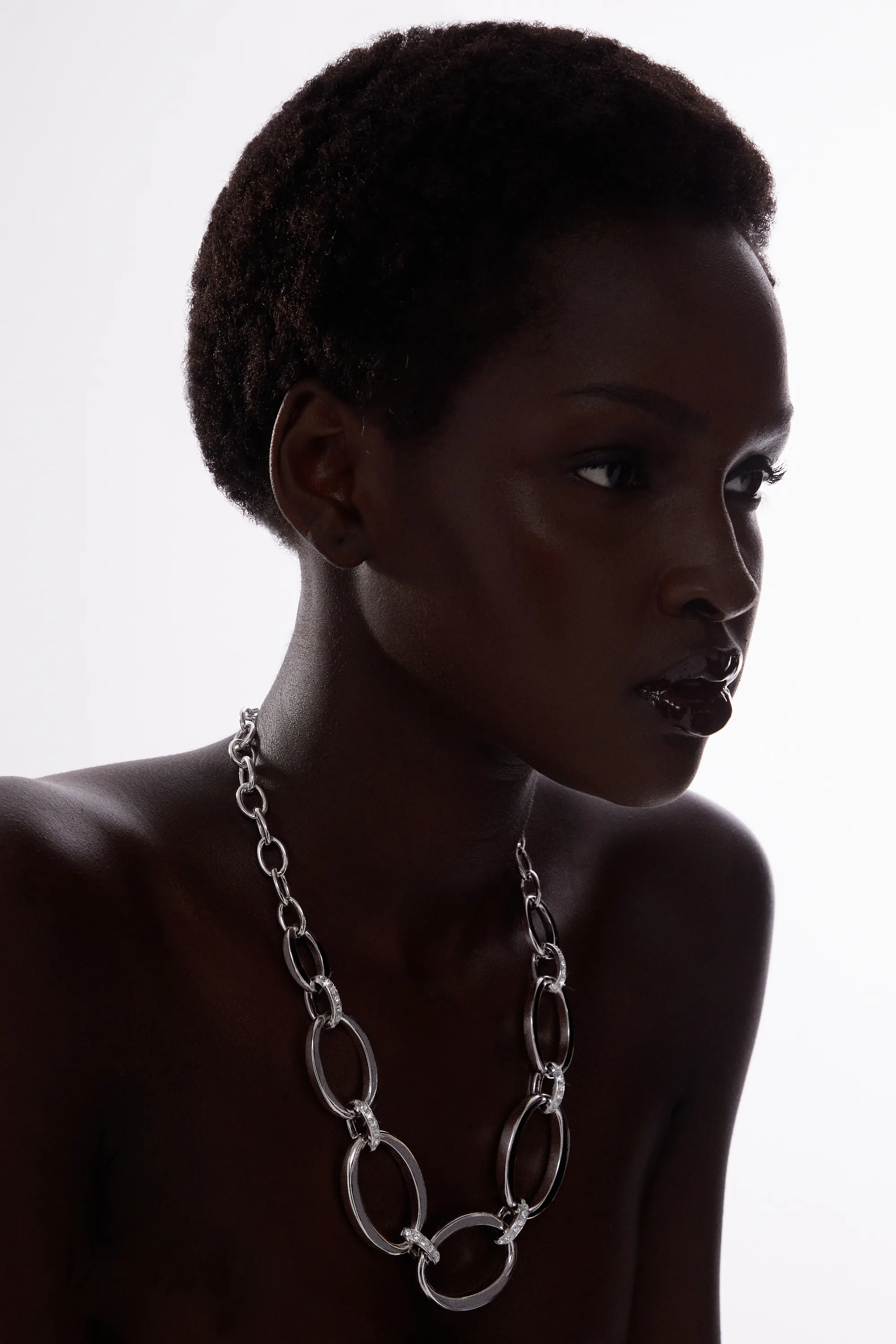 Hand Set European Crystal Oversized Chain Necklace BKK22794