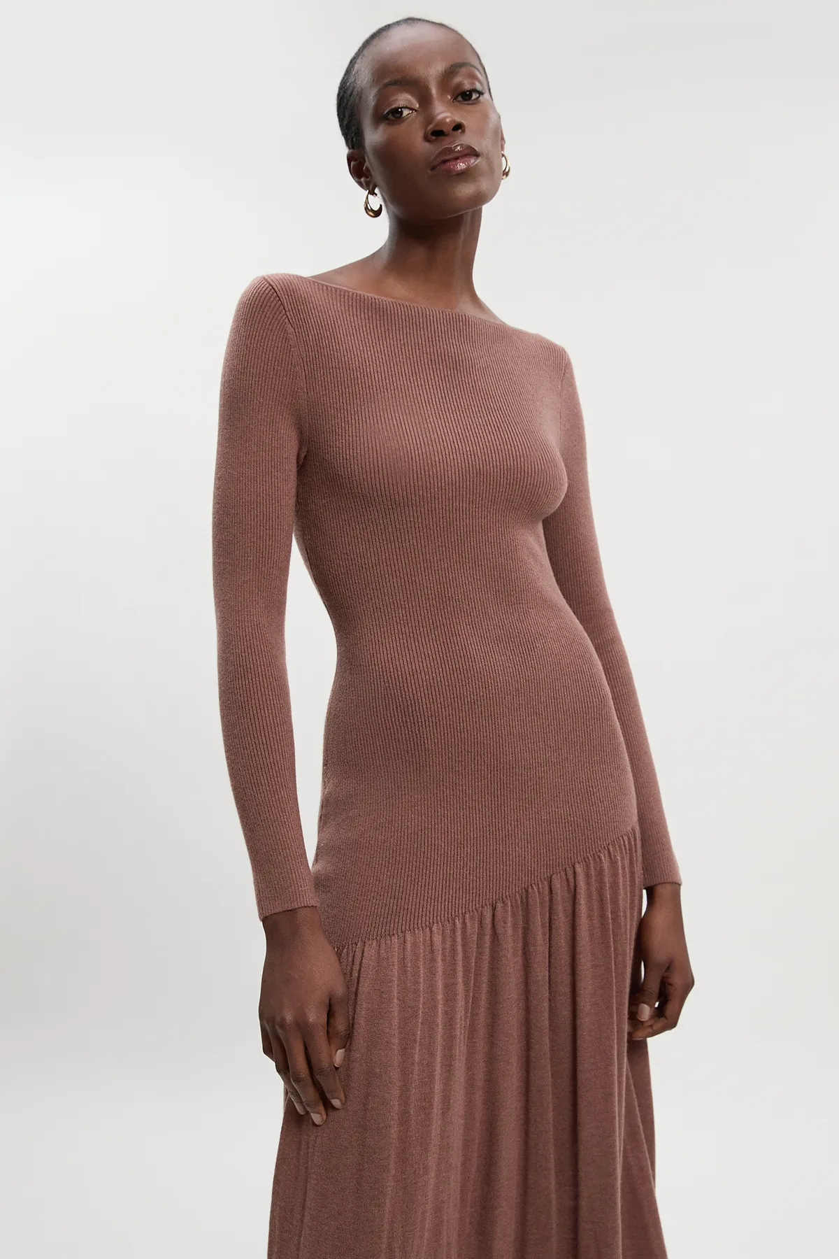 Wool Blend Sheer Knitted Skirt Dress BKK25510