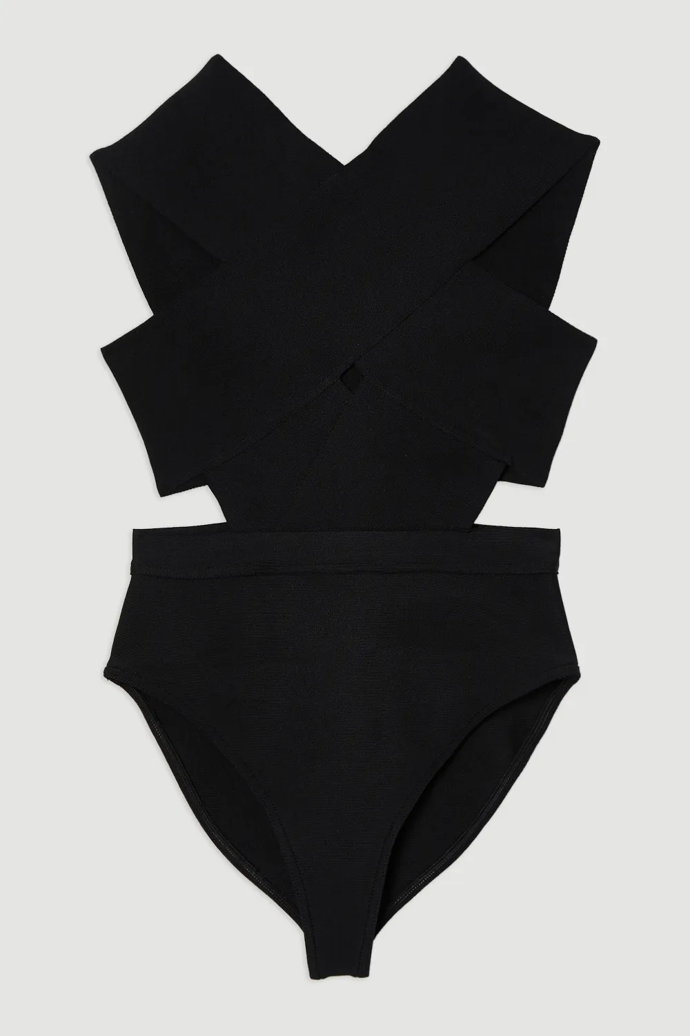 Bandage Textured Cross Front Swimsuit BKK25526 4 Bandage Textured Cross Front Swimsuit BKK25526