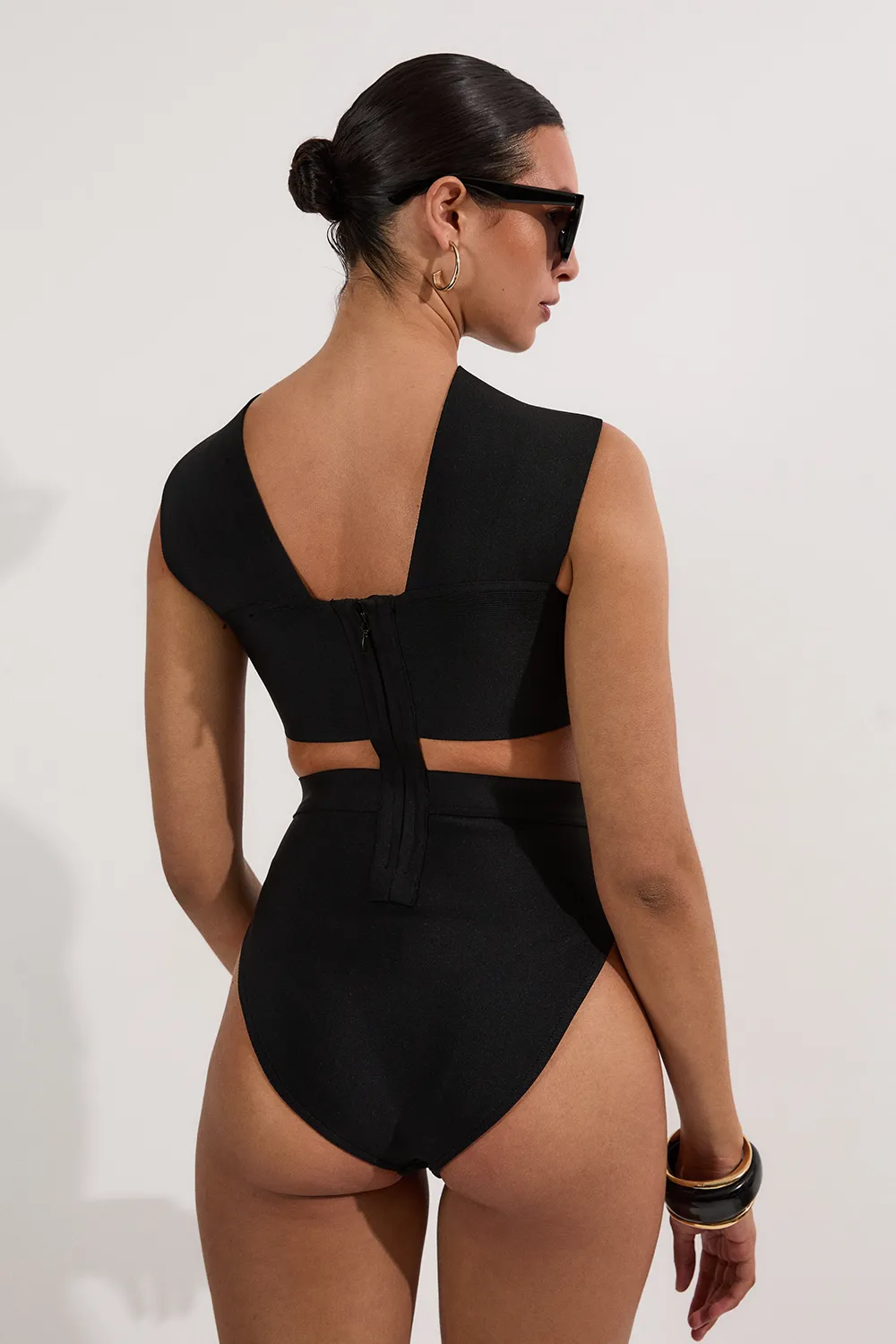 Bandage Textured Cross Front Swimsuit BKK25526 5 Bandage Textured Cross Front Swimsuit BKK25526