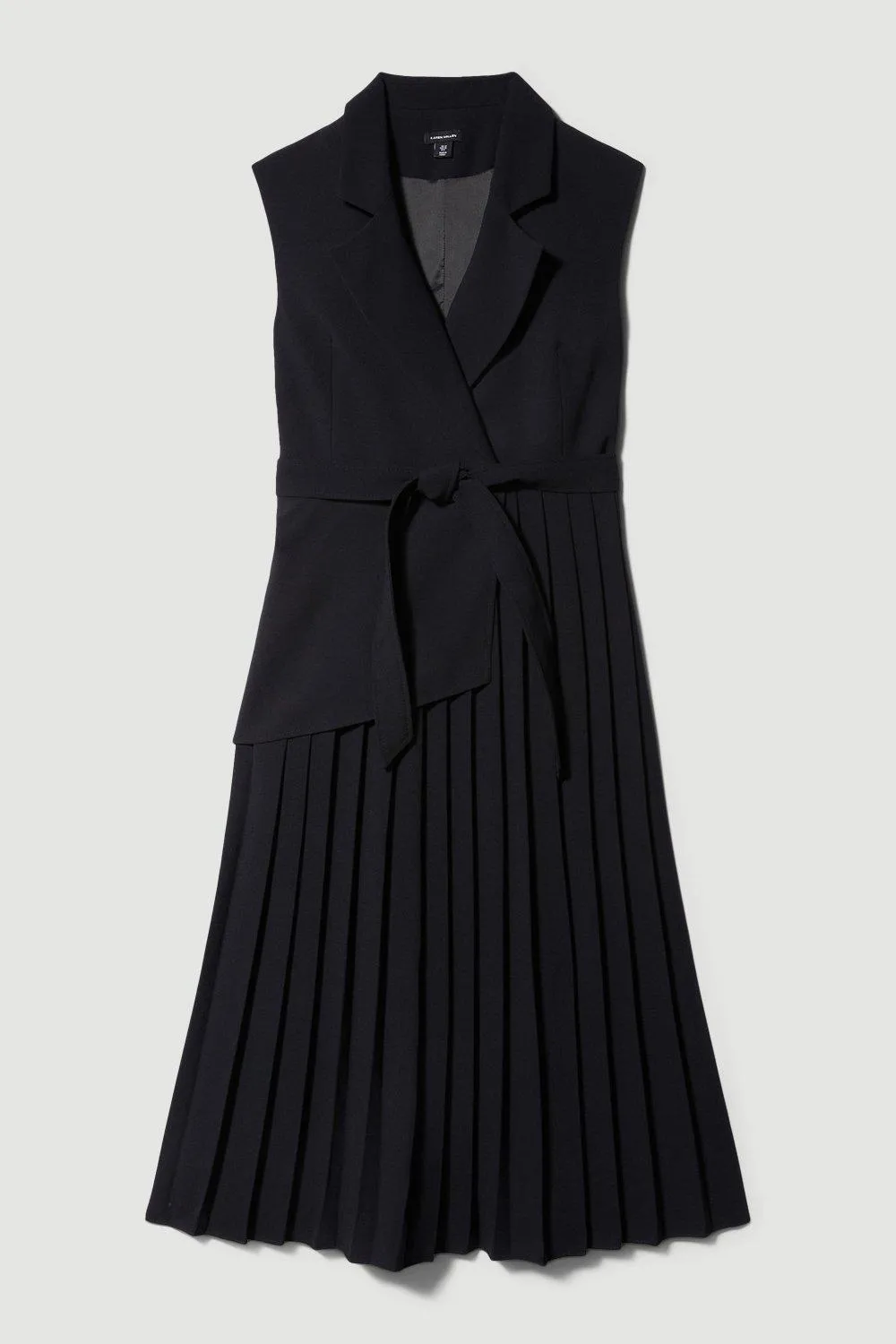 Petite Military Pleat Sleeveless Midi Dress BKK17880 4 Petite Military Pleat Sleeveless Midi Dress BKK17880