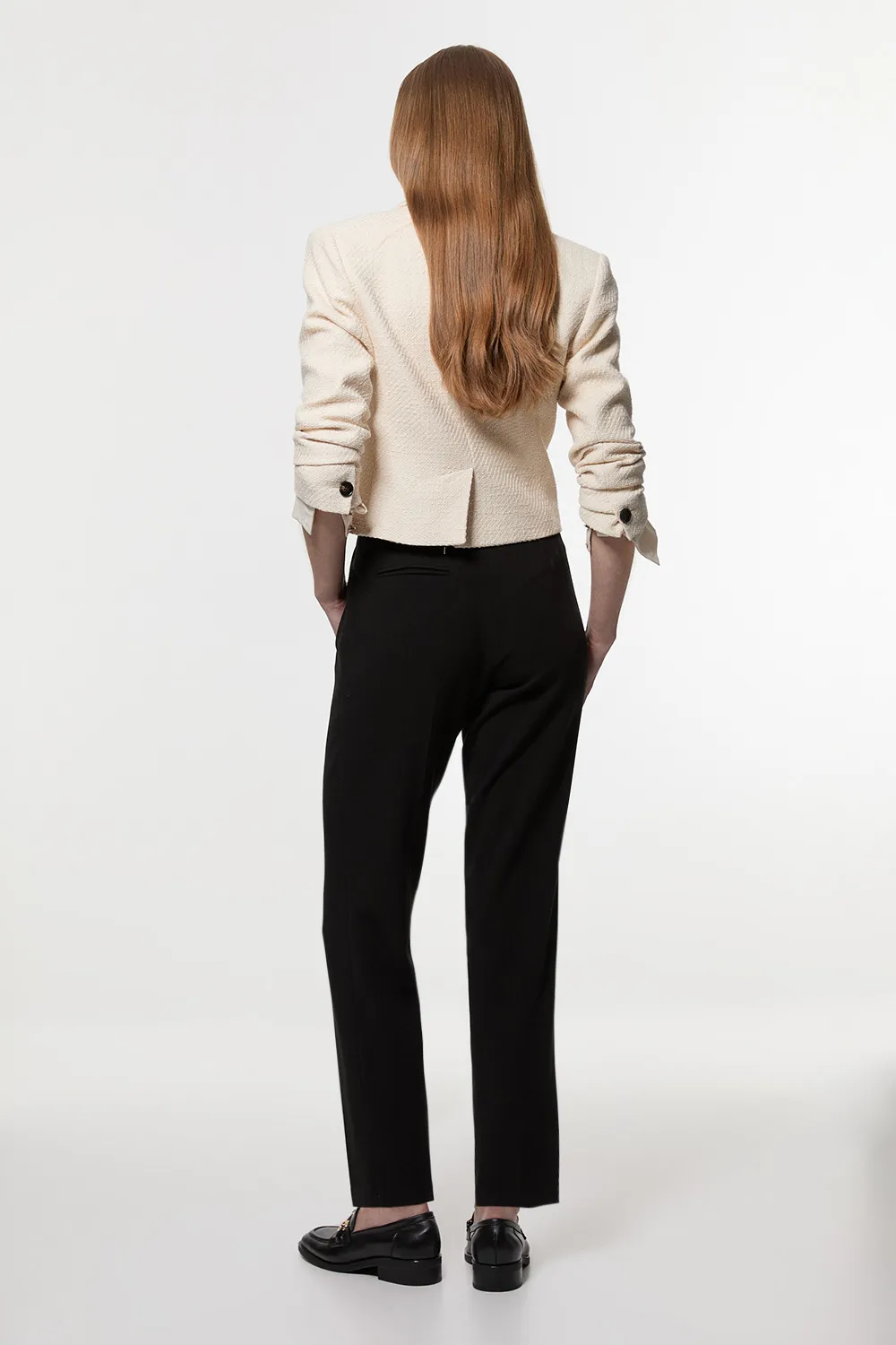 Petite Compact Stretch Essential Tailored High Waist Slim Leg Trouser BKK25572 5 Petite Compact Stretch Essential Tailored High Waist Slim Leg Trouser BKK25572