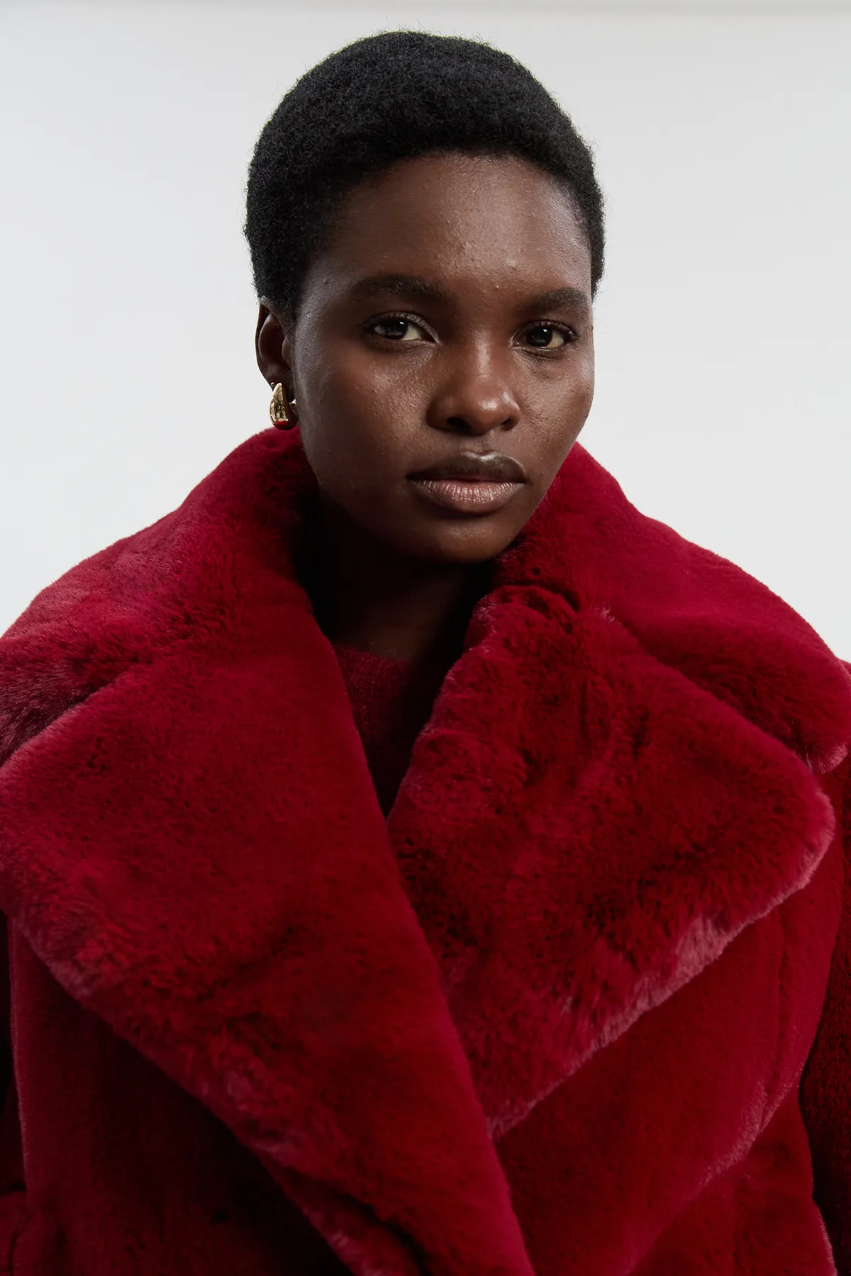 Faux Fur Buttoned Short Coat BKK25608 3 Faux Fur Buttoned Short Coat BKK25608