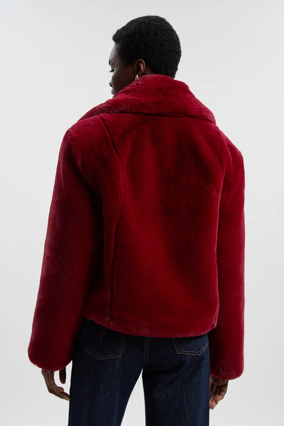 Faux Fur Buttoned Short Coat BKK25608 4 Faux Fur Buttoned Short Coat BKK25608