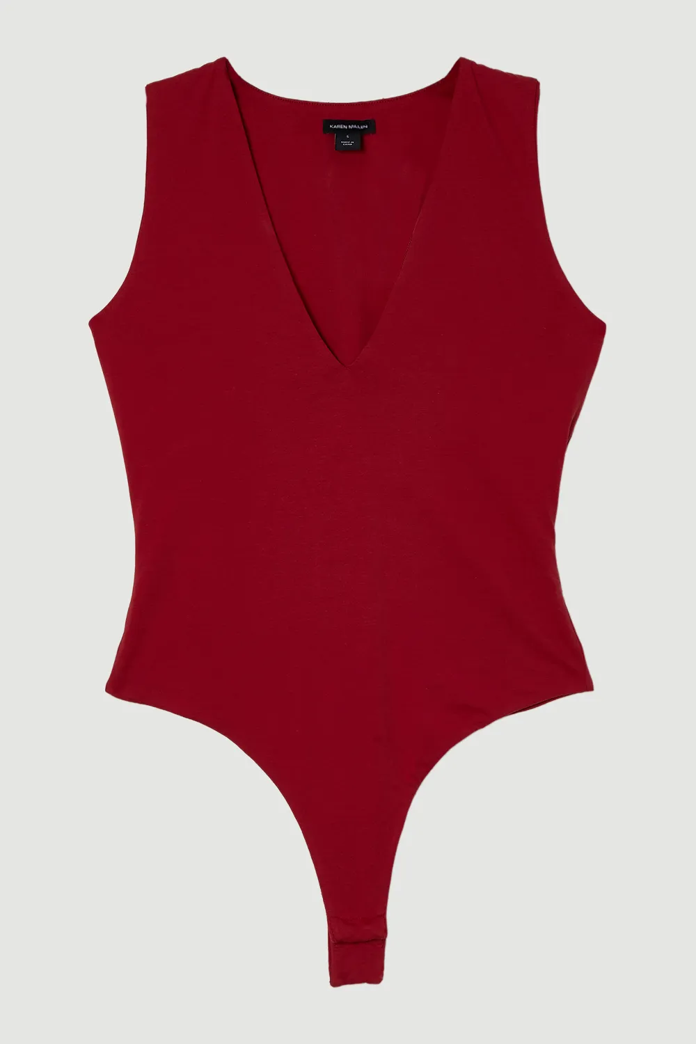 Stretch Cotton Plunge Neck Jersey Bodysuit BKK25657 4 Stretch Cotton Plunge Neck Jersey Bodysuit BKK25657