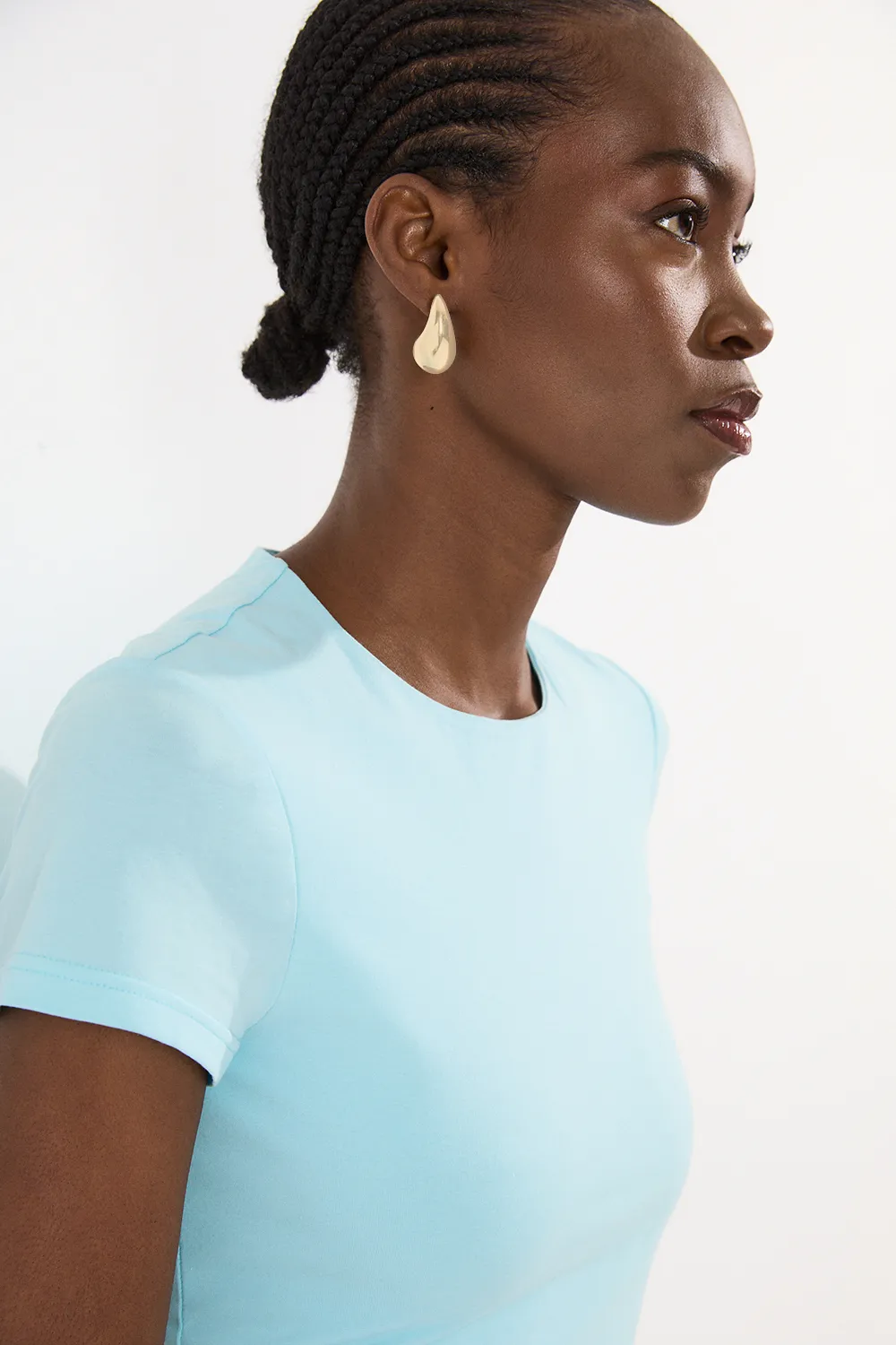 Stretch Cotton Short Sleeve Jersey Tshirt BKK25658