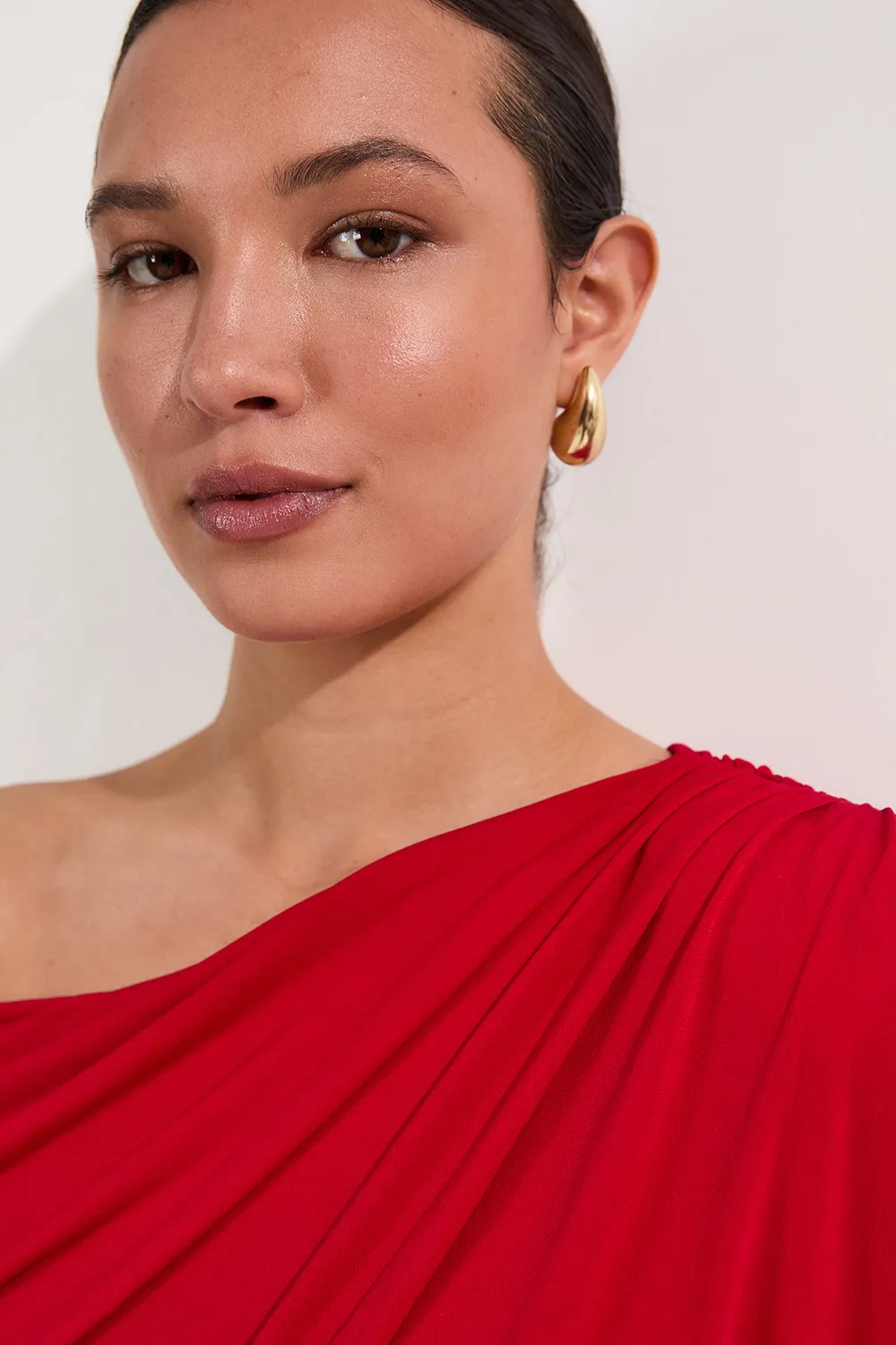 Jersey Crepe Asymmetric Bodysuit BKK25661