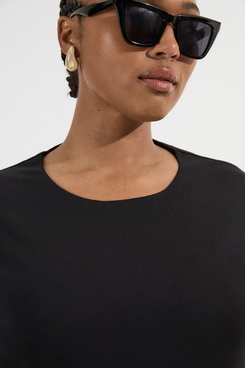 Plus Size Stretch Cotton T-Shirt BKK25679