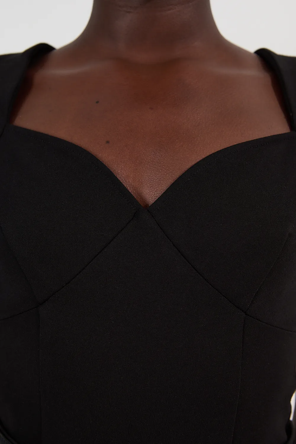 Ponte Short Sleeve Sweetheart Neckline Bodysuit BKK25723 3 Ponte Short Sleeve Sweetheart Neckline Bodysuit BKK25723