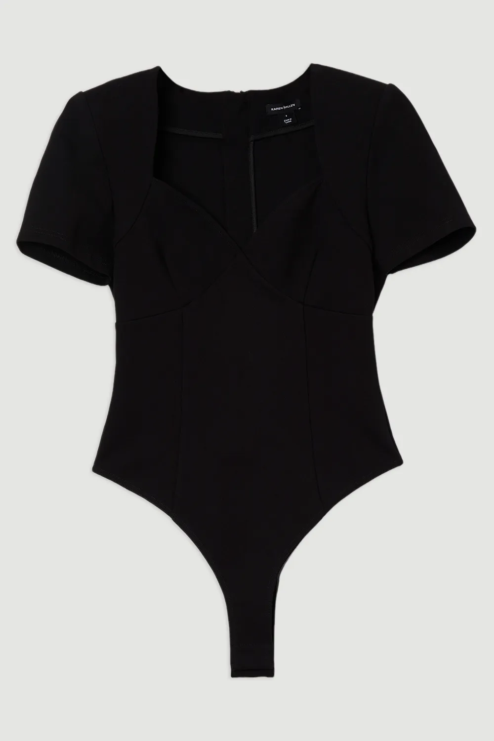 Ponte Short Sleeve Sweetheart Neckline Bodysuit BKK25723 4 Ponte Short Sleeve Sweetheart Neckline Bodysuit BKK25723