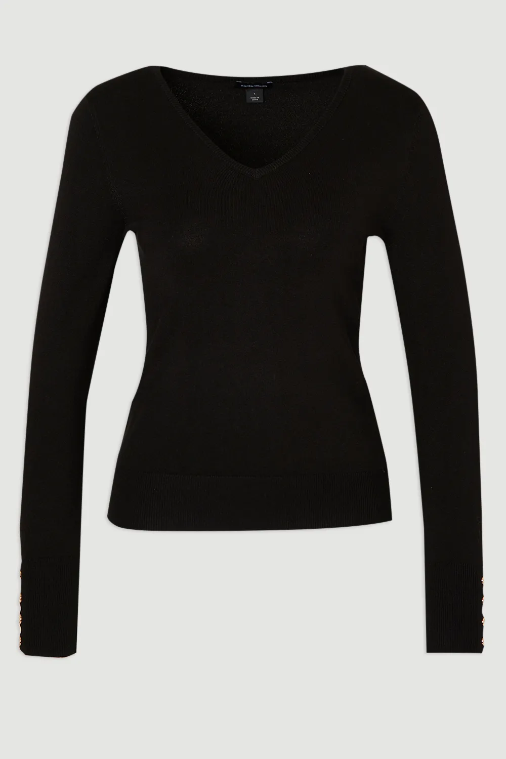 Viscose Blend Knitted V Neck Jumper BKK25743