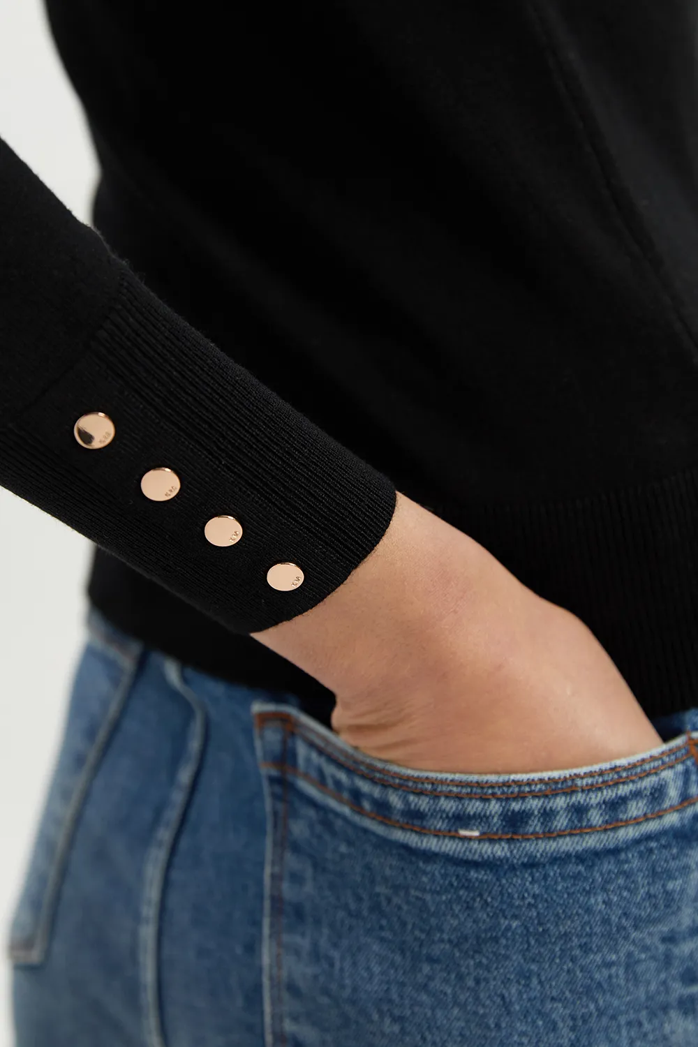 Viscose Blend Knitted V Neck Jumper BKK25743