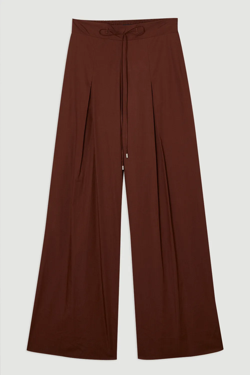 Shirred Cotton Wide Leg Woven Trouser BKK25756