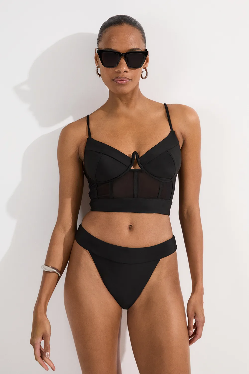 Panelled Mesh Cup Bikini Bottom BKK25819 3 Panelled Mesh Cup Bikini Bottom BKK25819