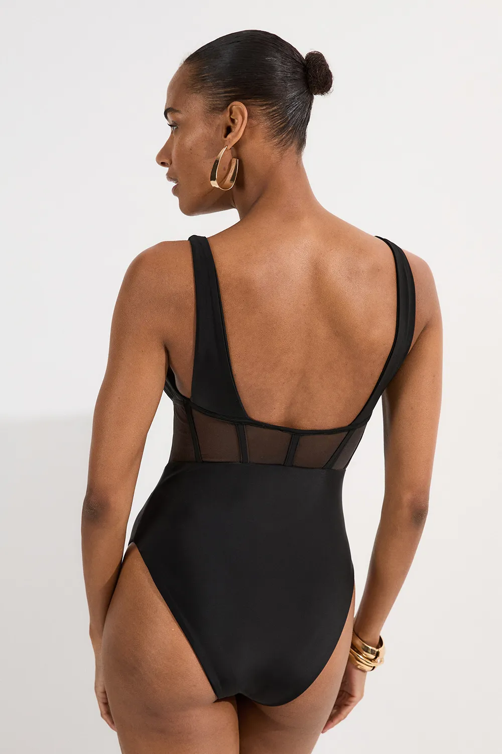 Panelled Mesh Cup Detail Swimsuit BKK25821 5 Panelled Mesh Cup Detail Swimsuit BKK25821