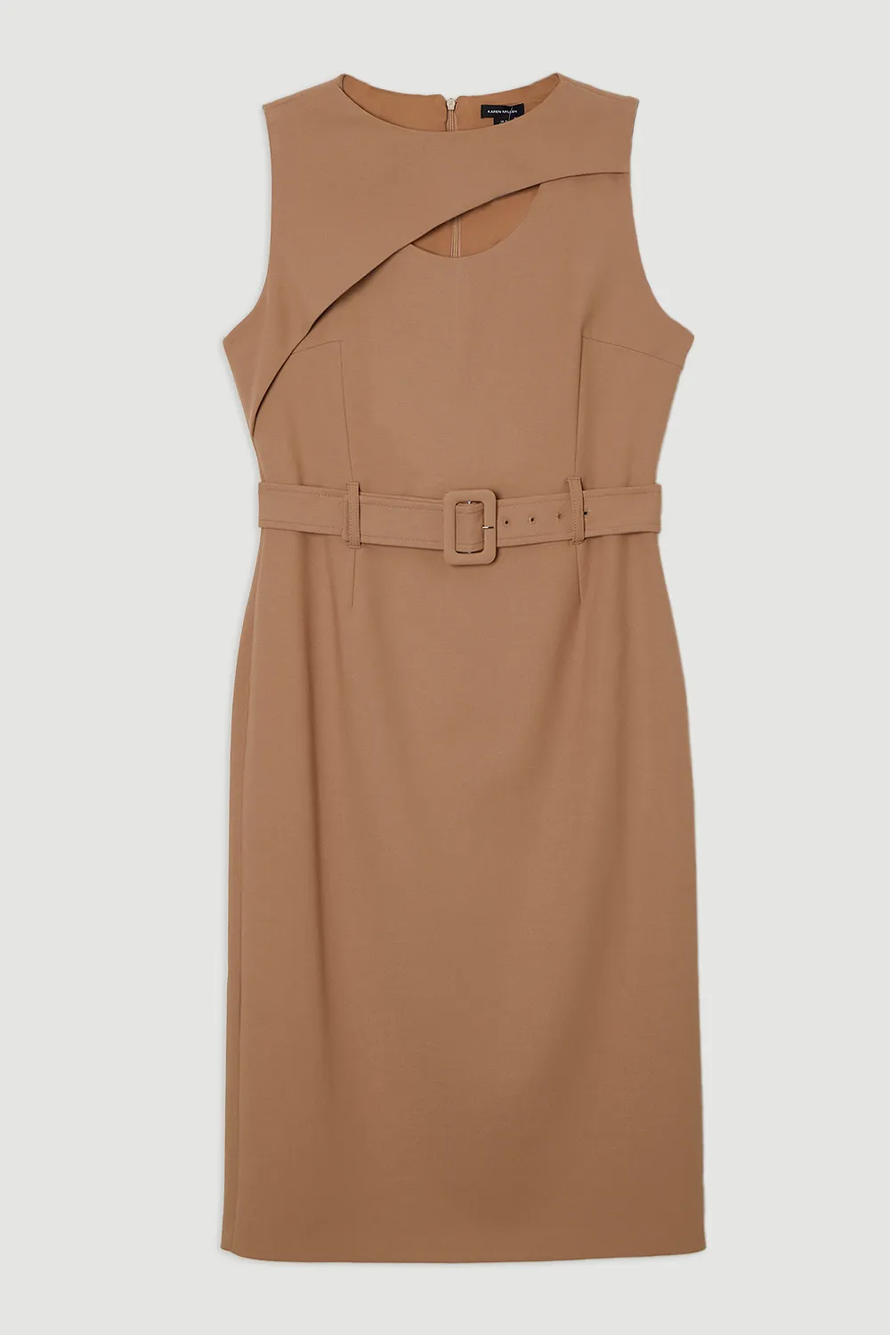 Compact Stretch Belted Pencil Midi Dress BKK25868 4 Compact Stretch Belted Pencil Midi Dress BKK25868