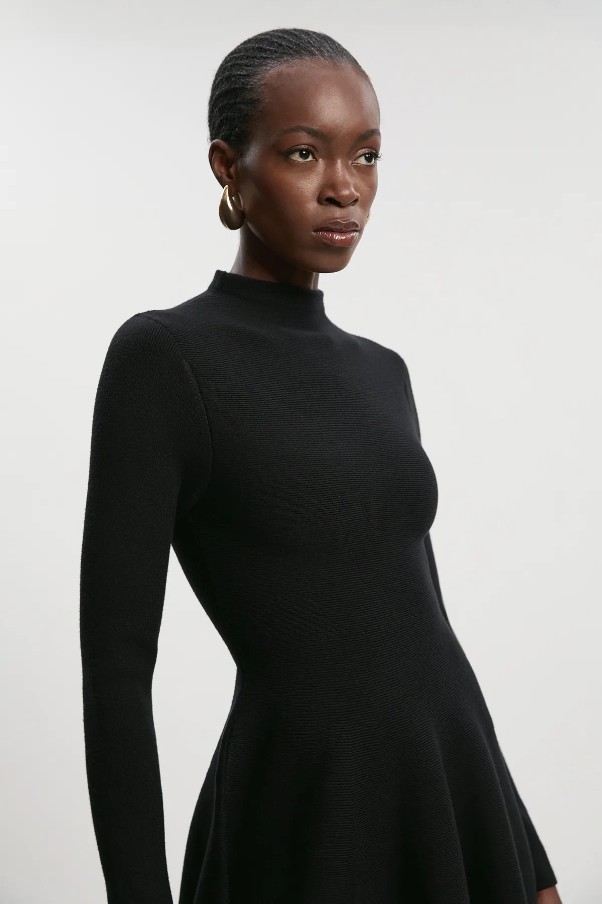 Viscose Blend Full Circle Knit Mini Dress BKK25949