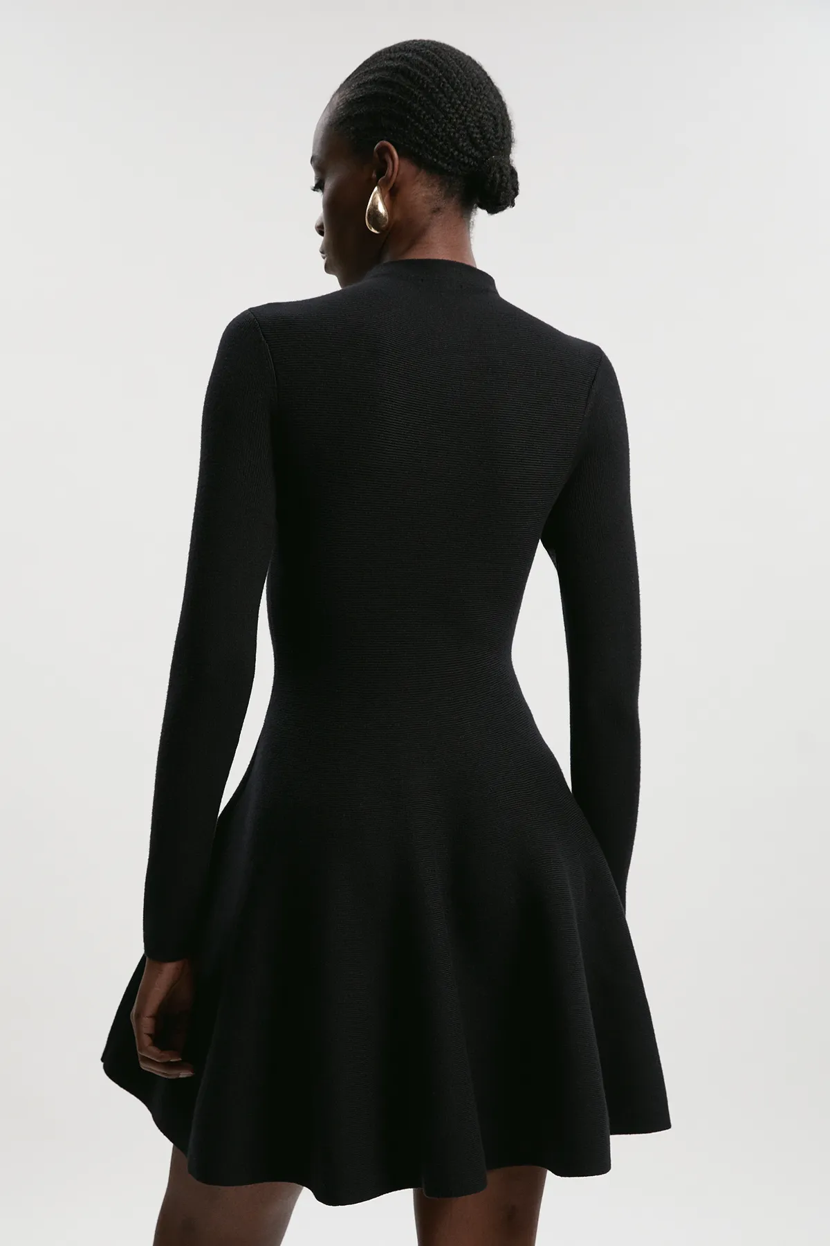 Viscose Blend Full Circle Knit Mini Dress BKK25949