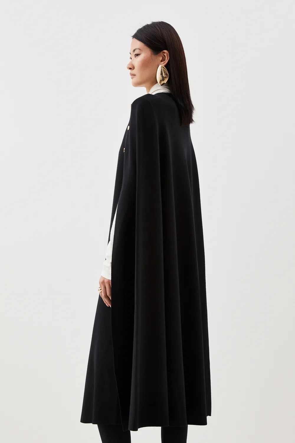 Viscose Blend Military Knit Longline Cape BKK25950 3 Viscose Blend Military Knit Longline Cape BKK25950